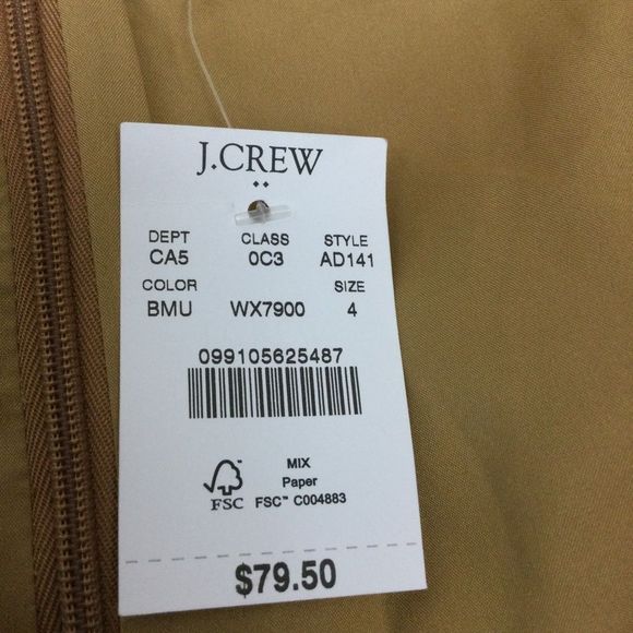 J. Crew Leopard Beige Pencil Skirt, Lined, Career Piece, Size 4 - Picture 12 of 12